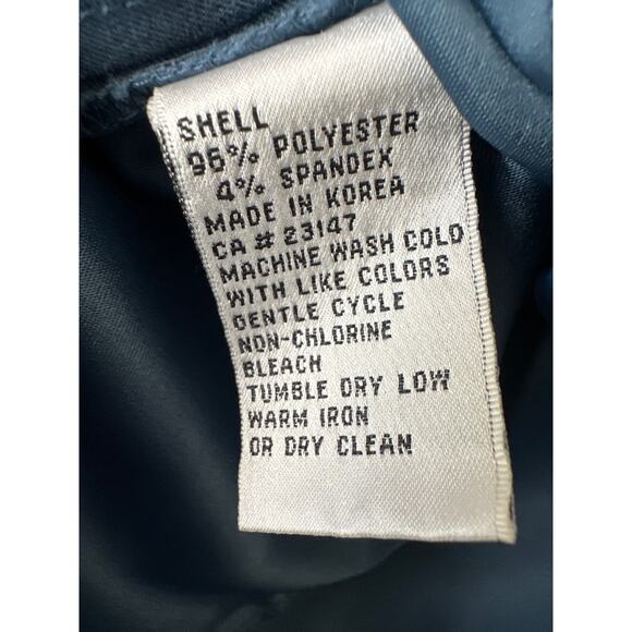 Talbots Stretch Blue 1990s Button Up Shirt Faux Suede Vintage Women’s Size Small - Picture 6 of 6